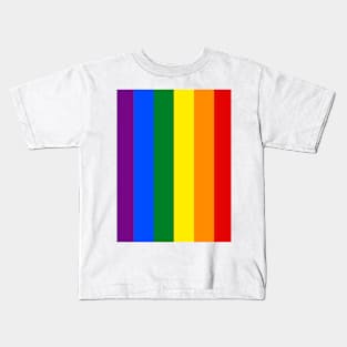 Vertical Gay Pride Rainbow Flag Kids T-Shirt